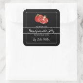 Homemade Pomegranate Jelly Square Black Quadratischer Aufkleber (Tasche)