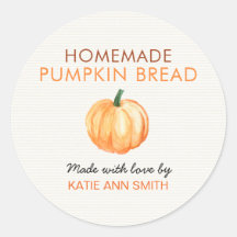 Homemade Pumpkin Bread Label Product Sticker