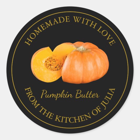 Homemade Pumpkin Butter | Schwarz Runder Aufkleber (Vorderseite)
