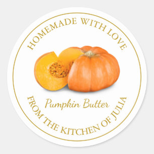 Homemade Pumpkin Butter weiß Runder Aufkleber
