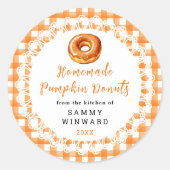 Homemade Pumpkin Donuts Food Label Runder Aufkleber (Vorderseite)