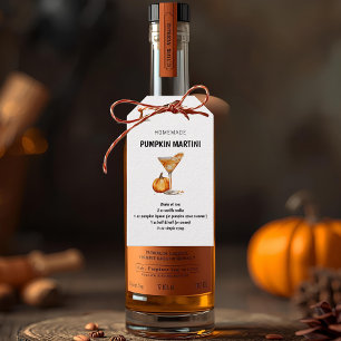 Homemade Pumpkin Martini Rezept Fall Cocktail Geschenkanhänger