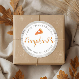 Homemade Pumpkin Pie Erntedank Backgeschenk Runder Aufkleber