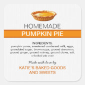 Homemade Pumpkin Pie Label | Fall Baking Sticker (Vorderseite)