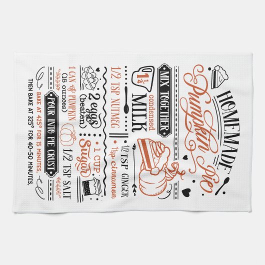 Homemade Pumpkin Pie Rezept | Bauernhof Geschirrtuch (Horizontal)