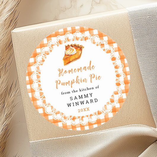 Homemade Pumpkin Pieper Food Label Runder Aufkleber