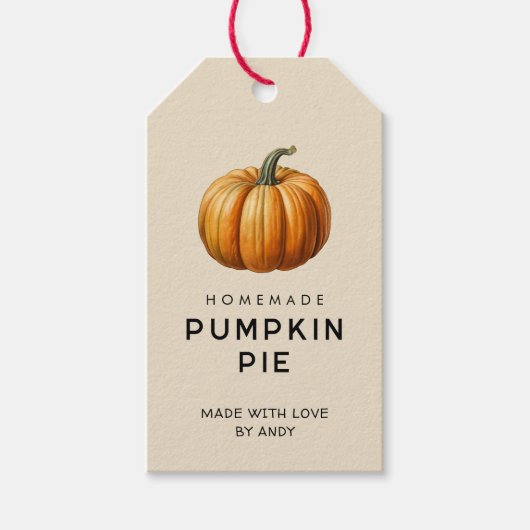 Homemade Pumpkin Pieptlabel Geschenkanhänger (Vorderseite)