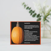 Homemade Pumpkin Puree Recipe Postcard Postkarte (Stehend Vorderseite)