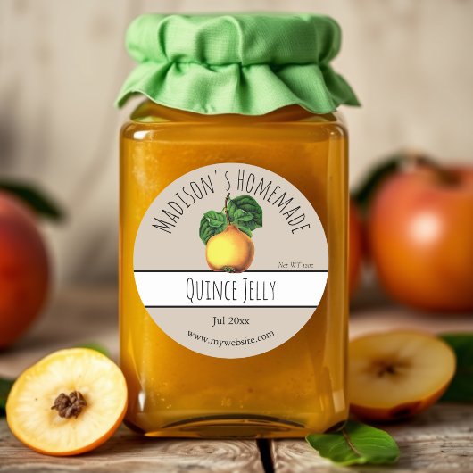 Homemade Quince Jelly Labels Runder Aufkleber