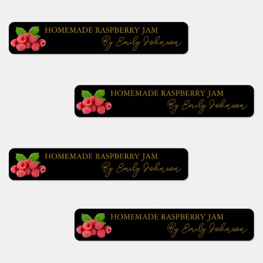 Homemade Raspberry Jam Thin Label Etiketten (Gruppe)