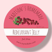Homemade Redcurrant Jelly Labels Runder Aufkleber