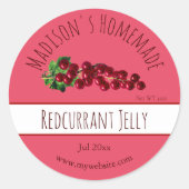 Homemade Redcurrant Jelly Labels Runder Aufkleber (Vorderseite)
