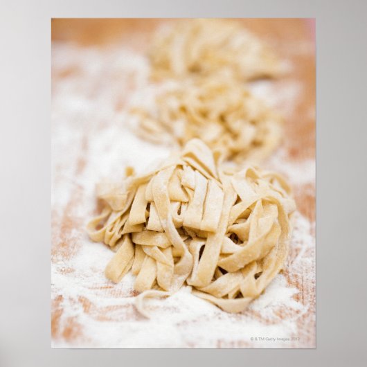 Homemade ribbon pasta, close up poster (Vorne)