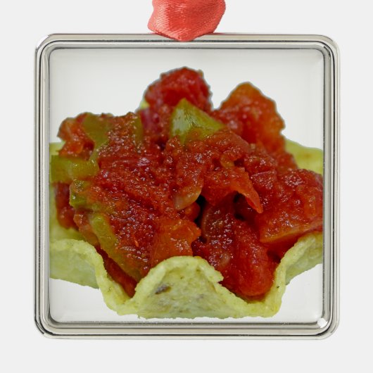 Homemade Salsa Silbernes Ornament (Vorne)