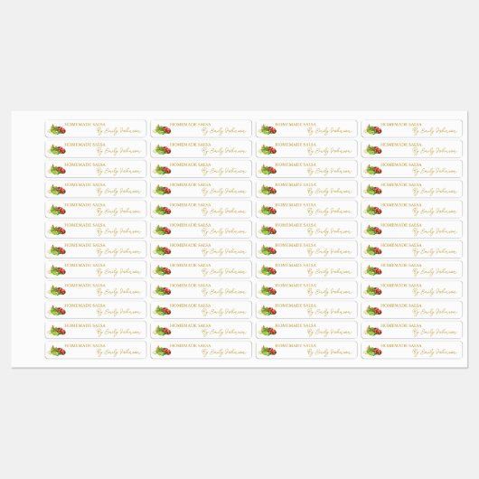 Homemade Salsa Thin Label Etiketten (Blatt)