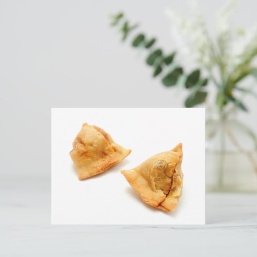 Homemade Samosas Postkarte (Stehend Vorderseite)