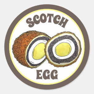 Homemade Scotch Eggs UK British Snack Food Runder Aufkleber