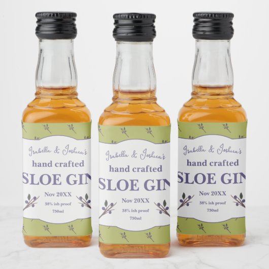 Homemade Sloe Gin Label Alkoholflaschenetikett (Flaschen)