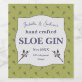 Homemade Sloe Gin Label Weinetikett (Einzelnes Label)