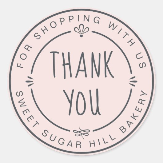 Homemade Small Business Thank You Pastel Pink Runder Aufkleber (Vorderseite)