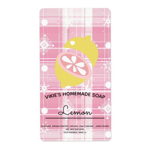 Homemade Soap Business Lemon Weihnachtslabel (Vorne)
