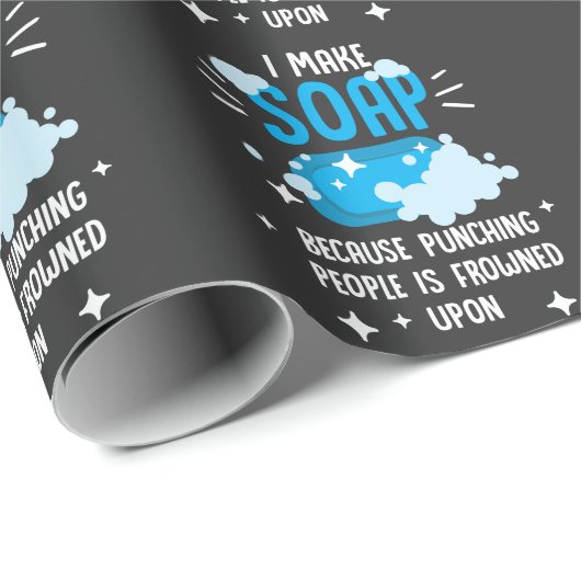 Homemade Soap Maker Spaß Sarcatic Crafting Joke Geschenkpapier (Rolleneckpunkt)