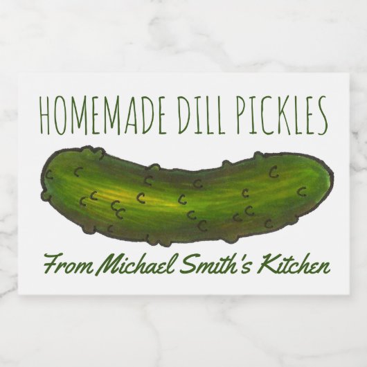 Homemade Sour Dill Green Kosher Pickles Canning Lebensmitteletikett (Einzelnes Label)