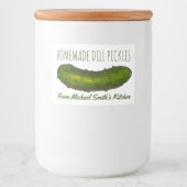 Homemade Sour Dill Green Kosher Pickles Canning Lebensmitteletikett (Vorderseite)