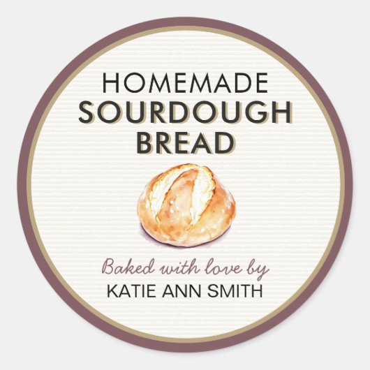 Homemade Sourdough Bread Label Stickers for Bakery (Vorderseite)