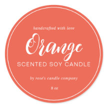 Homemade Soy Candle Chic Calligrafie Orange Red