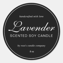 Homemade Soy Candle Chic Calligraphie Black Runder Aufkleber