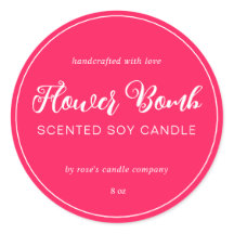 Homemade Soy Candle Chic Calligraphie Diva Pink