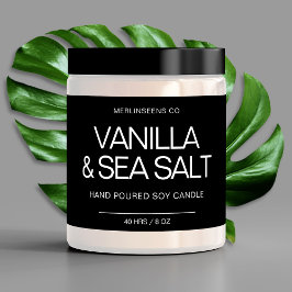 Homemade Soy Candle Chic Calligraphy Black Classic Rechteckiger Aufkleber