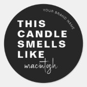 Homemade Soy Candle Chic Calligraphy Black Classic Runder Aufkleber (Vorderseite)