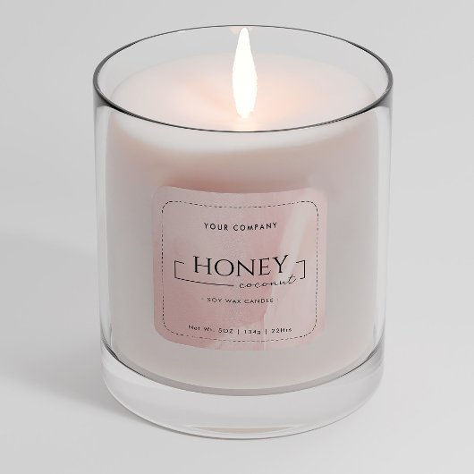 Homemade Soy Candle Chic Calligraphy Pink Classic Quadratischer Aufkleber