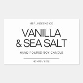 Homemade Soy Candle Chic Calligraphy White Classic Rechteckiger Aufkleber (Vorderseite)