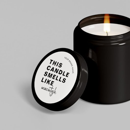 Homemade Soy Candle Chic Calligraphy White Classic Runder Aufkleber