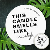 Homemade Soy Candle Chic Calligraphy White Classic Runder Aufkleber