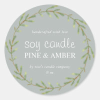 Homemade Soy Candle Pine Sprig Custom Grau