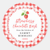 Homemade Strawberry Chocolate Bark Label Runder Aufkleber (Vorderseite)