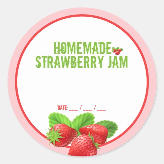 Homemade Strawberry Jam Canning Sticker (Vorderseite)