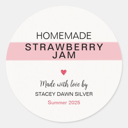 Homemade Strawberry Jam Canning Sticker (Vorderseite)