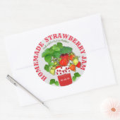 Homemade Strawberry Jam Custom Text Runder Aufkleber (Umschlag)