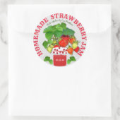 Homemade Strawberry Jam Custom Text Runder Aufkleber (Tasche)