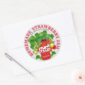 Homemade Strawberry Jam Custom Text Runder Aufkleber (Umschlag)