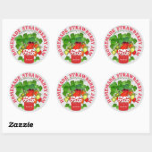 Homemade Strawberry Jam Custom Text Runder Aufkleber (Blatt)