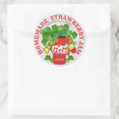 Homemade Strawberry Jam Custom Text Runder Aufkleber (Tasche)