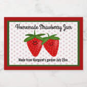 Homemade Strawberry Jam Design Lebensmitteletikett (Einzelnes Label)