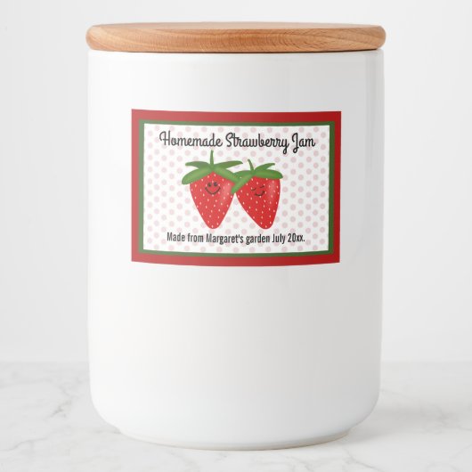 Homemade Strawberry Jam Design Lebensmitteletikett (Vorderseite)