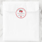 Homemade Strawberry Jam Farmhouse Red Gingham Runder Aufkleber (Tasche)